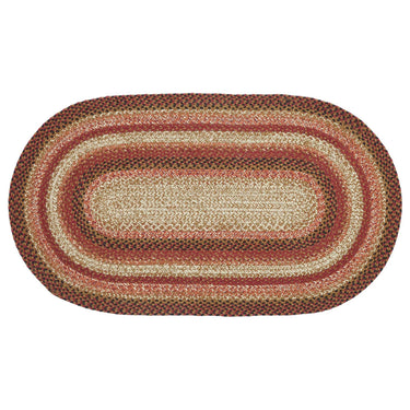 Ginger Spice Jute Braided Rug Oval with Rug Pad 27
